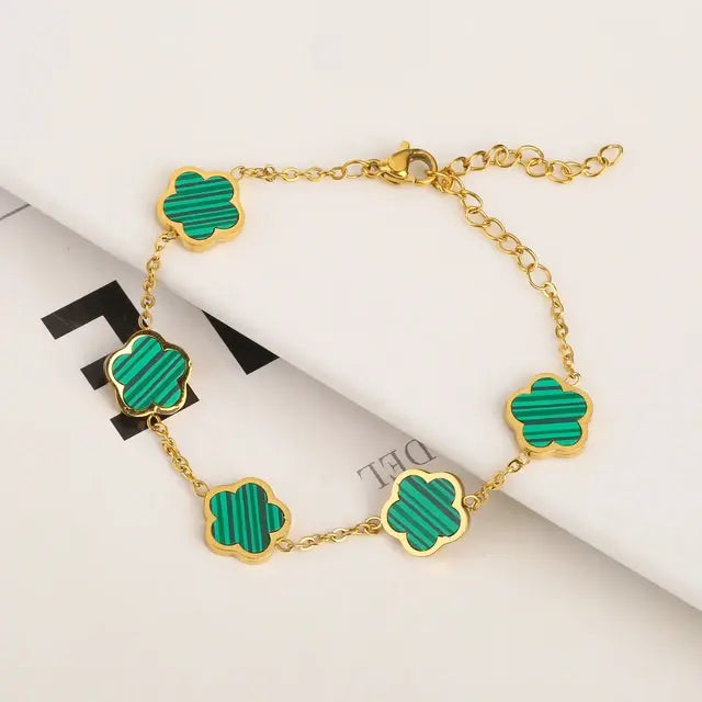 Gold Plated Plant Flower Bracelet