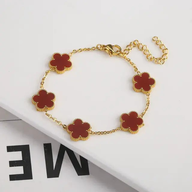 Gold Plated Plant Flower Bracelet