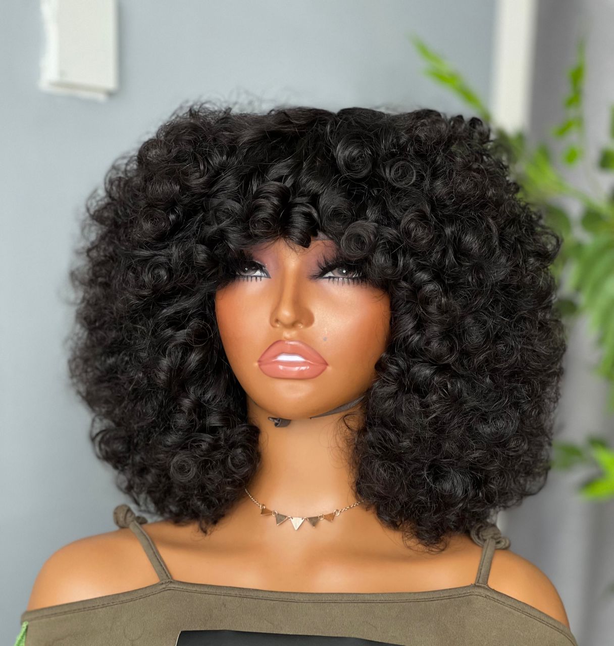 Rose Curly Fringe Wig