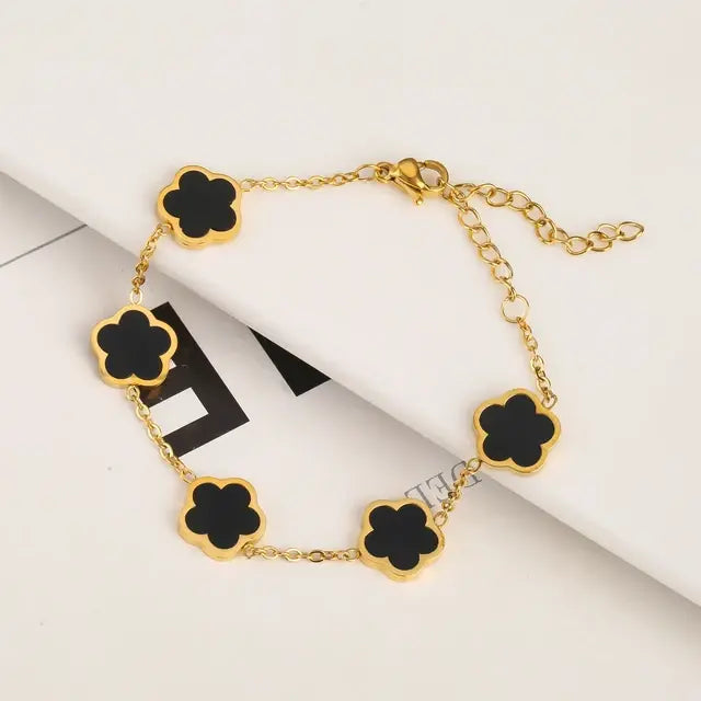 Gold Plated Plant Flower Bracelet