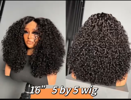 Human Hair 5x5 Closure Wig – Extremely Full Big Pixie Curly Wig