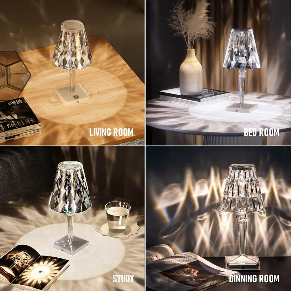 LED Diamond Crystal Projection Night Light