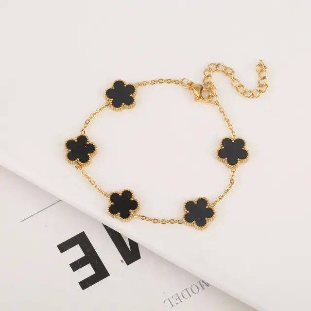 Gold Plated Plant Flower Bracelet