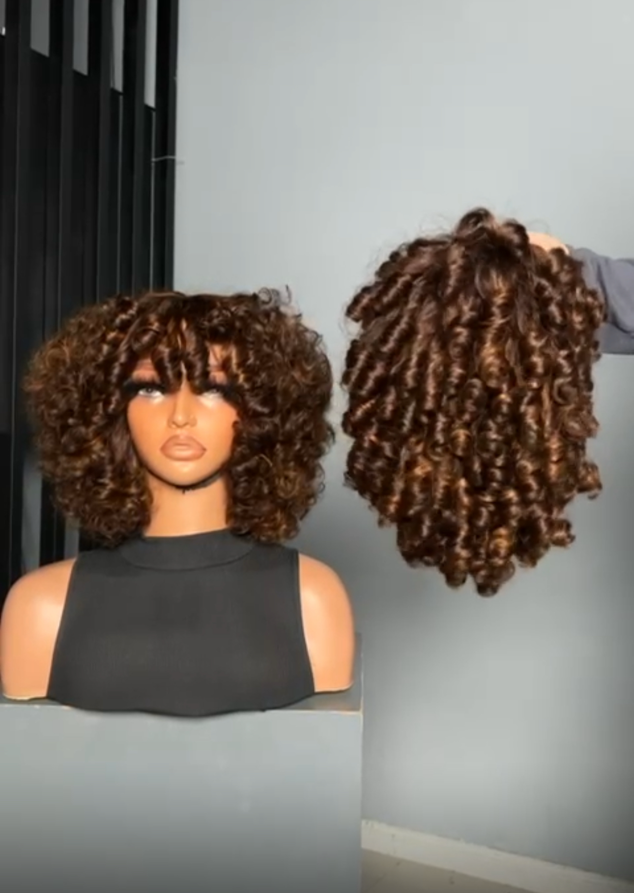 Rose Curly Fringe Wig