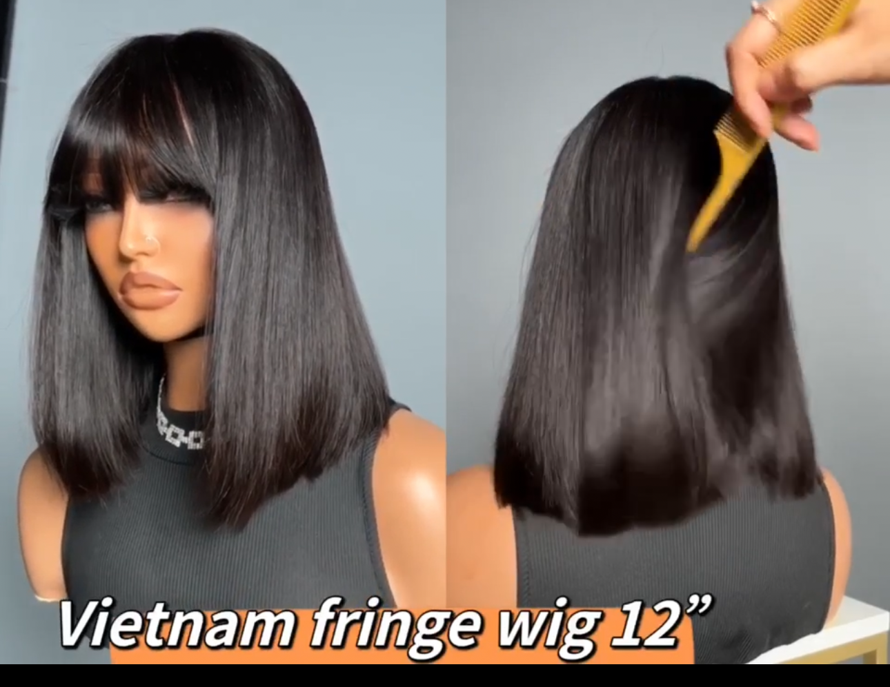 Vietnam Bone Straight Fringe Wig