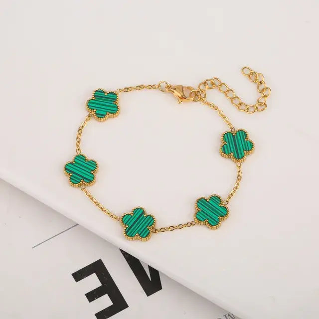 Gold Plated Plant Flower Bracelet