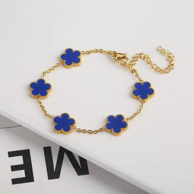 Gold Plated Plant Flower Bracelet