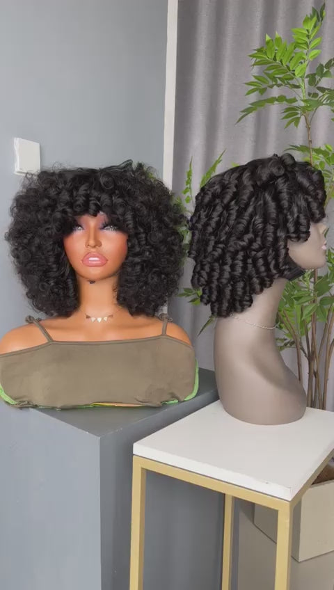 Rose Curly Fringe Wig