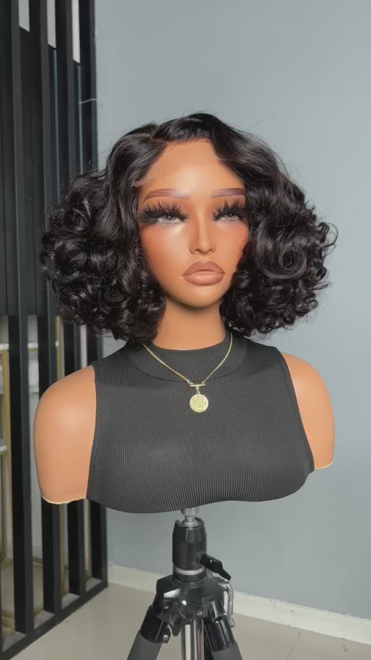 Bouncy Wavy Closure Wig