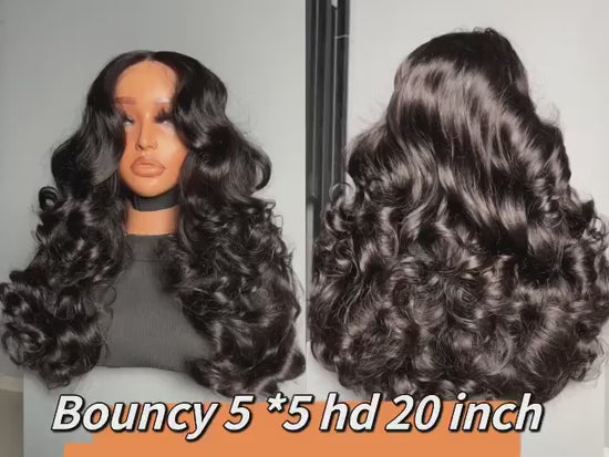 SDD Bouncy Wavy Closure Wig - Natural, Full, & Stylish!”