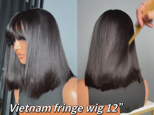 Vietnam Bone Straight Fringe Wig